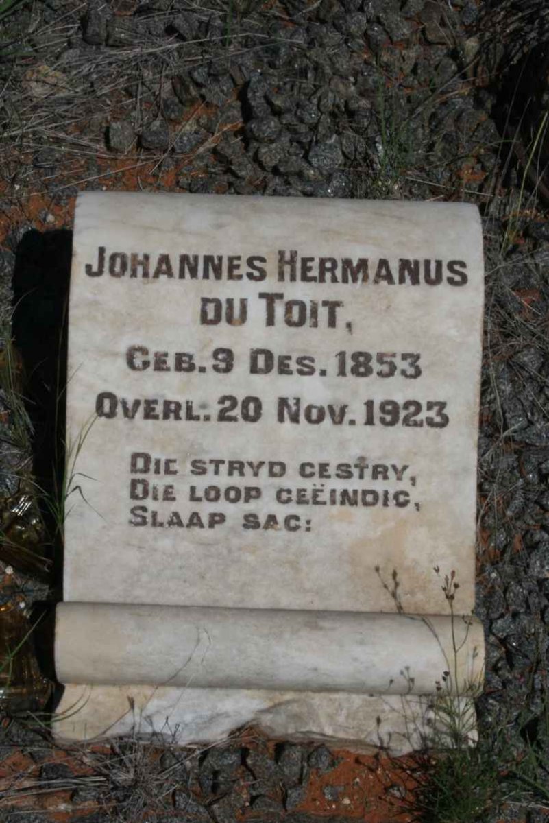 TOIT Johannes Hermanus, du 1853-1923 & Rachel Sophia KOCK formerly DU TOIT nee BOTHA 1872-1953 _2