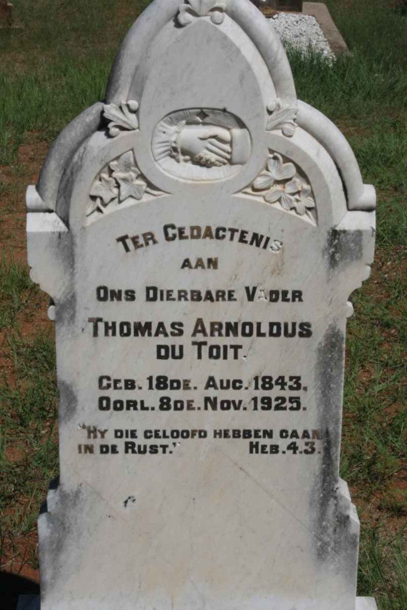 TOIT Thomas Arnoldus, du 1843-1925