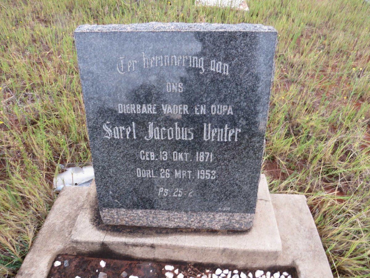 VENTER Sarel Jacobus 1871-1953