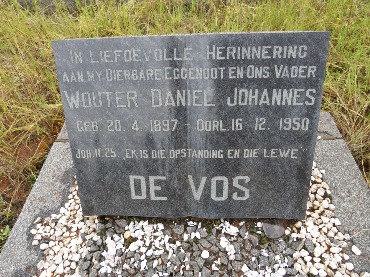 VOS Wouter Daniel Johannes, de 1897-1950