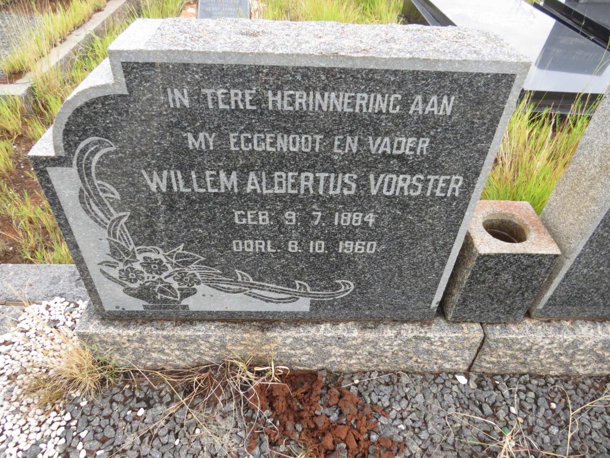 VORSTER Willem Albertus 1884-1960
