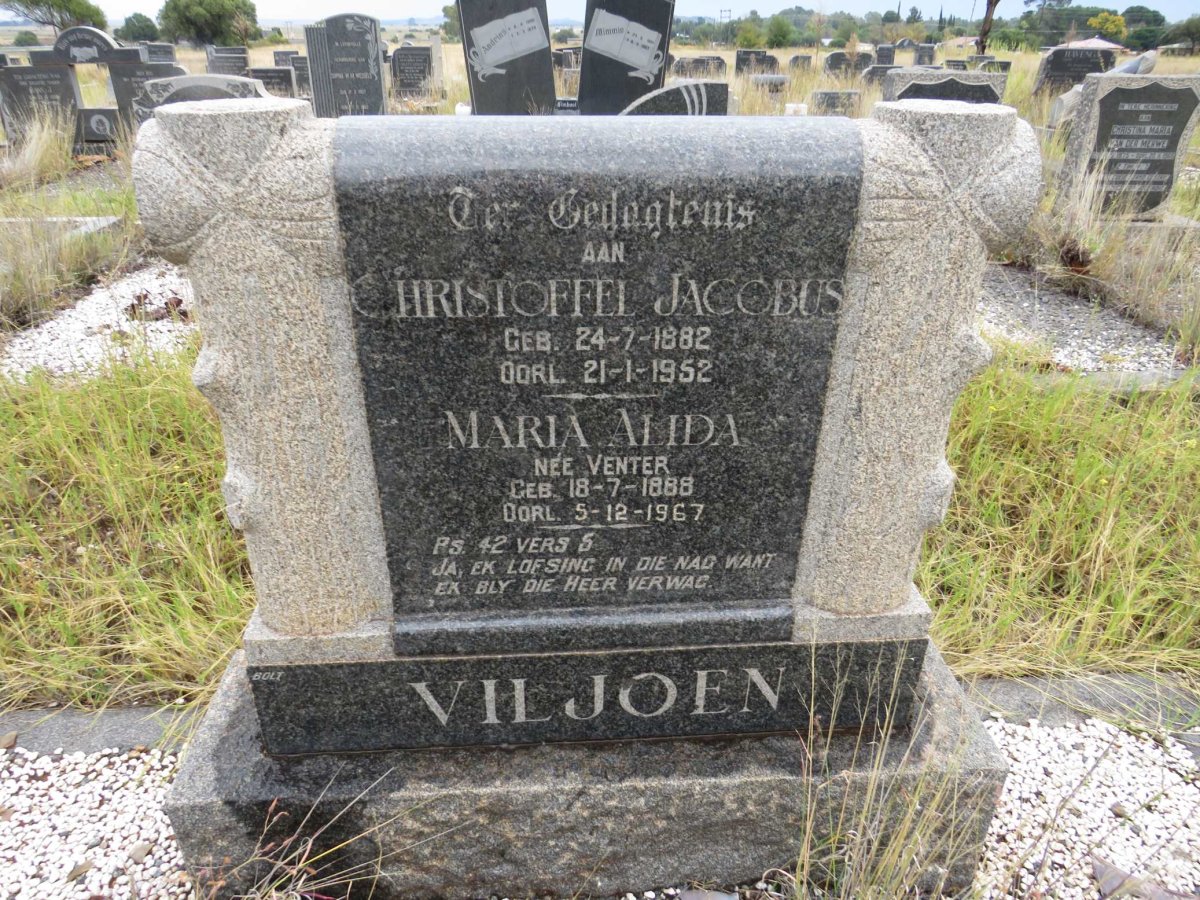 VILJOEN Christoffel Jacobus 1882-1952 &amp; Maria Alida VENTER 1888-1967