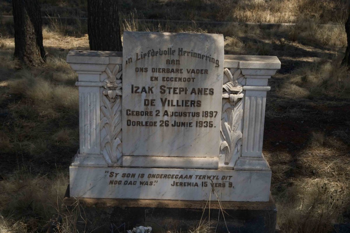 VILLIERS Izak Stephanes, de 1897-1935