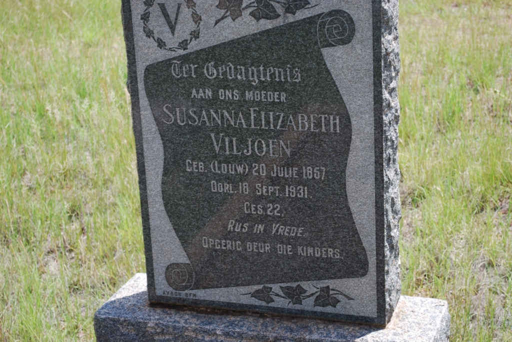VILJOEN Susanna Elizabeth nee LOUW 1857-1931