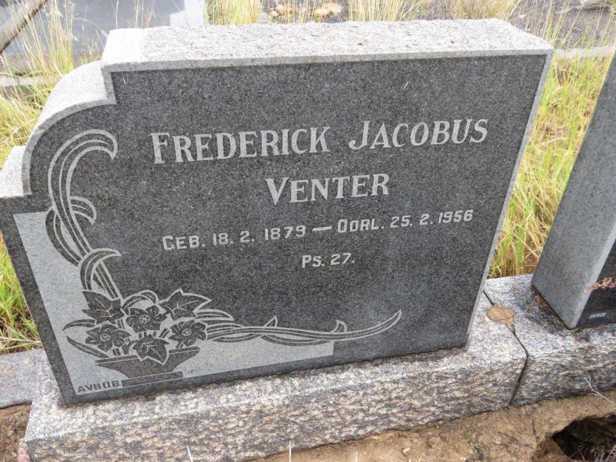 VENTER Frederick Jacobus 1879-1956