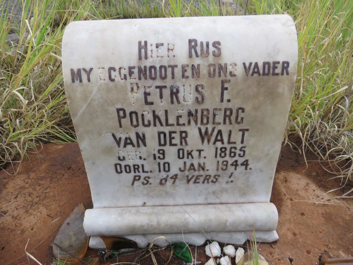 WALT Petrus F. Pocklenberg, van der 1865-1944