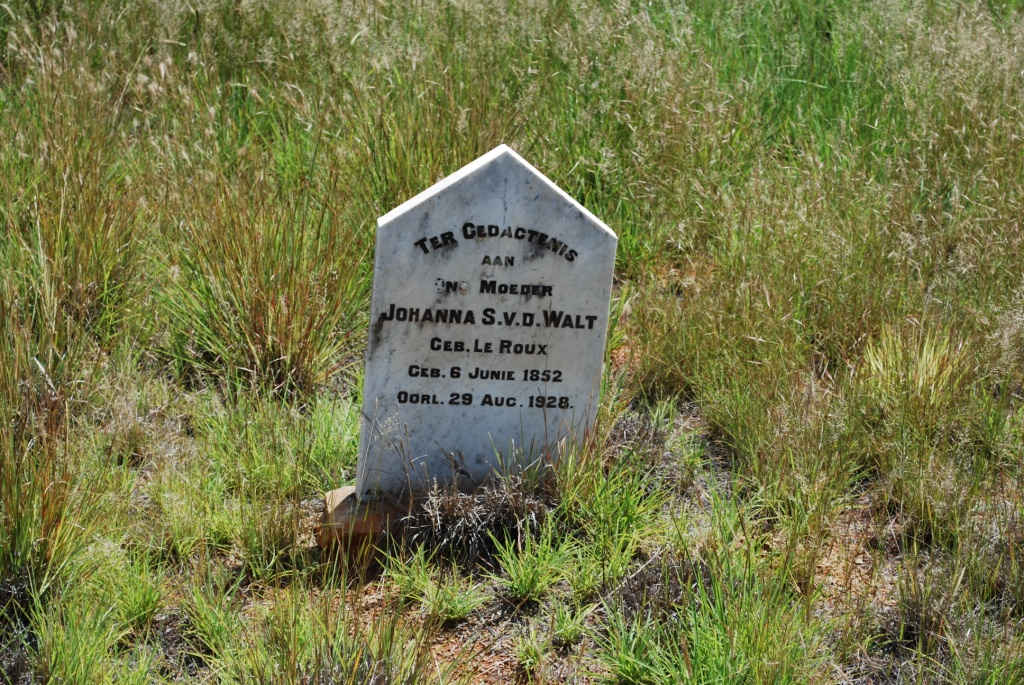 WALT Johanna S., v.d. nee LE ROUX 1852-1928