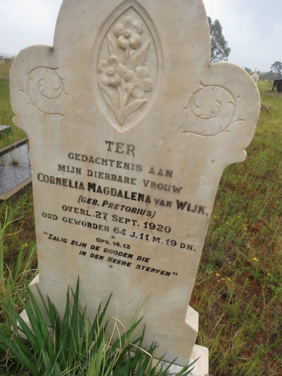 WIJK Cornelia Magdalena, van nee PRETORIUS -1920