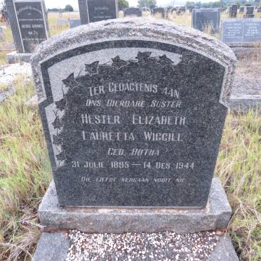 WIGGILL Hester Elizabeth Lauretta nee BOTHA 1895-1944