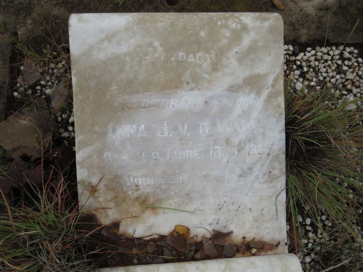 WALT Anna J., v.d. nee V.D. LINDE 1865-1960