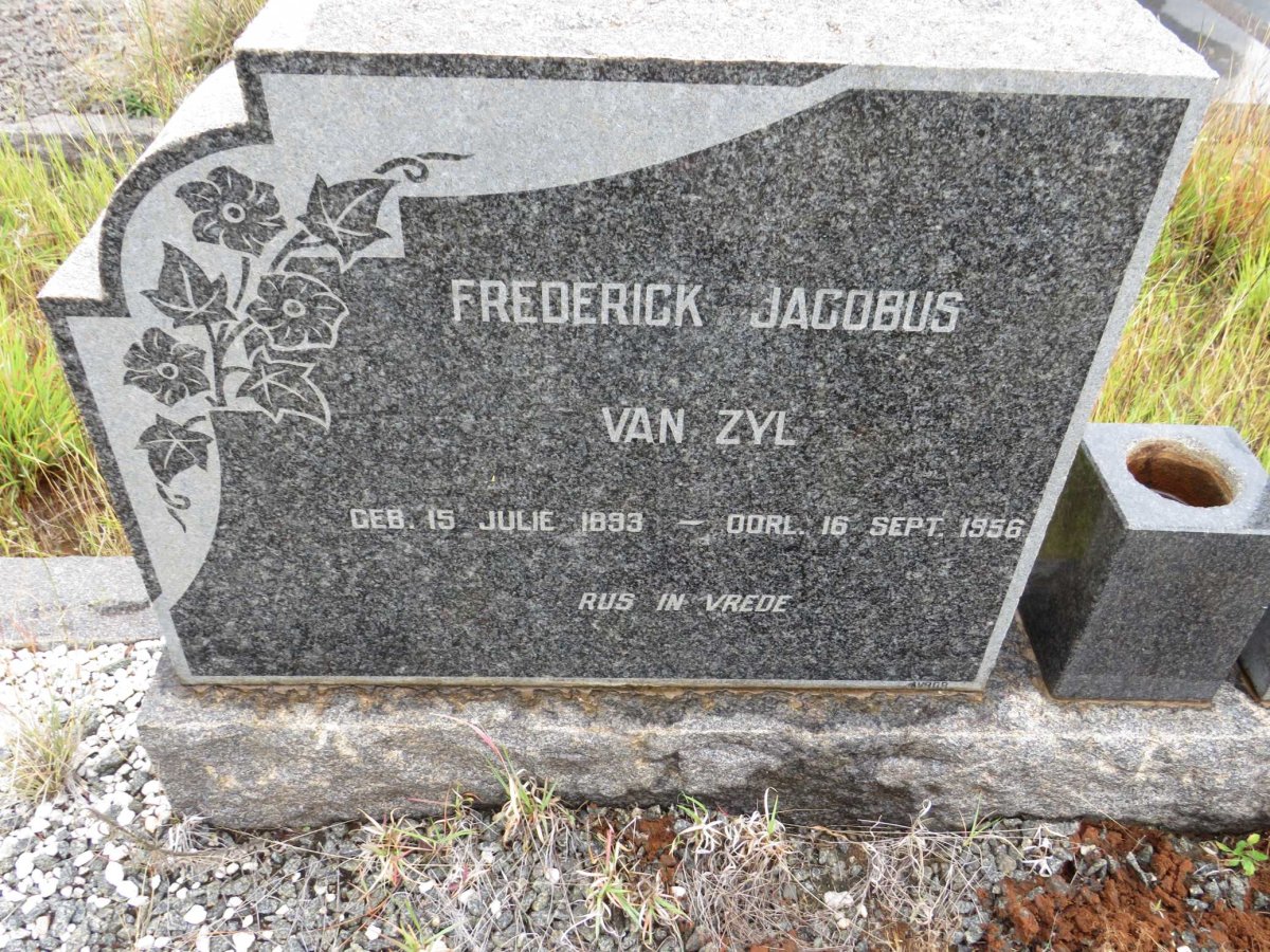ZYL Frederick Jacobus, van 1893-1956