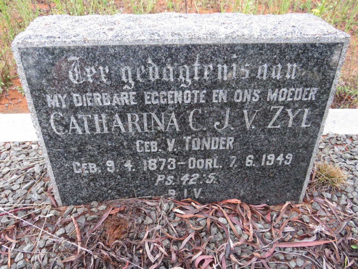 ZYL Catharina C.J., van nee V. TONDER 1873-1949
