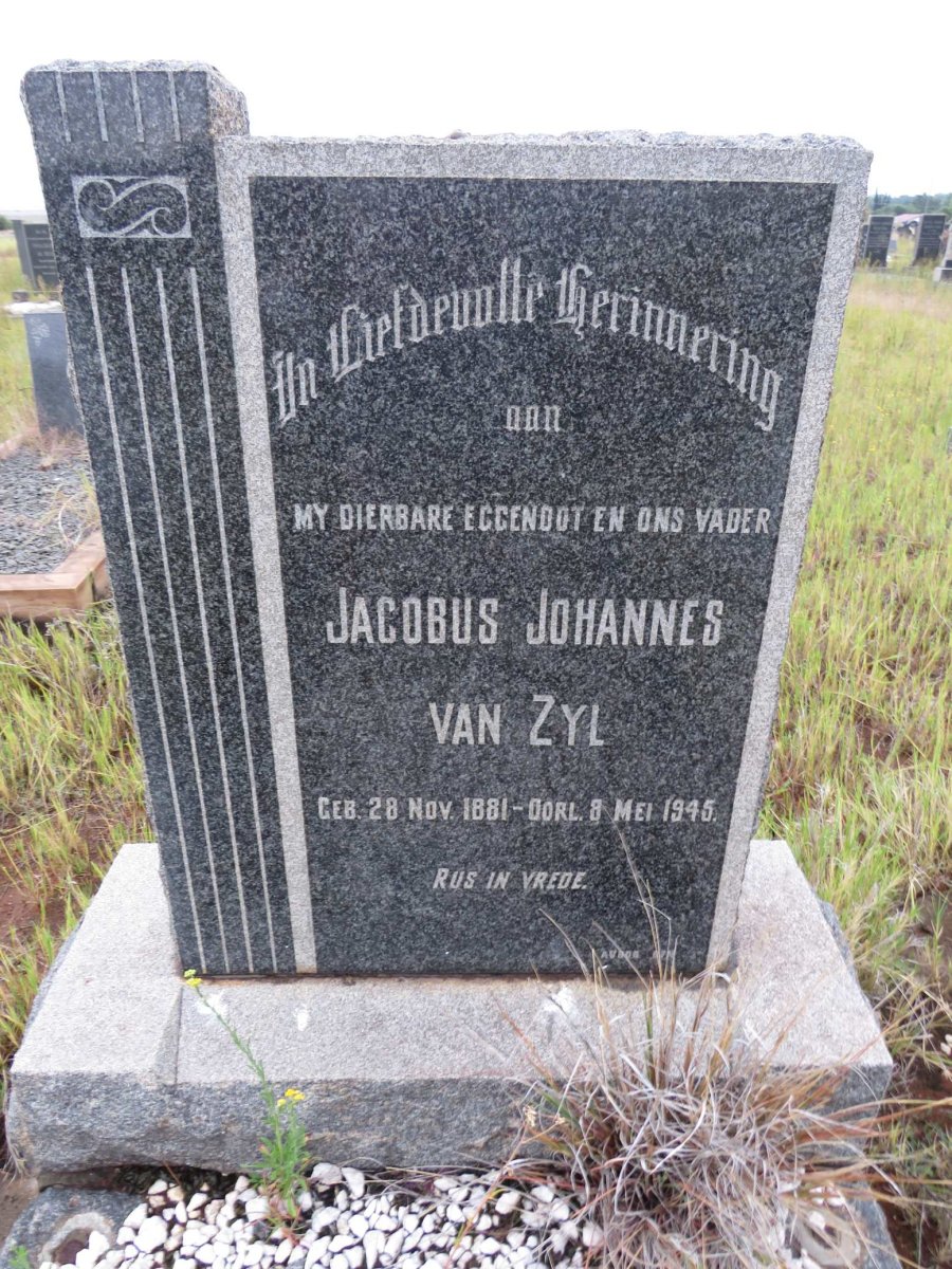 ZYL Jacobus Johannes, van 1881-1945