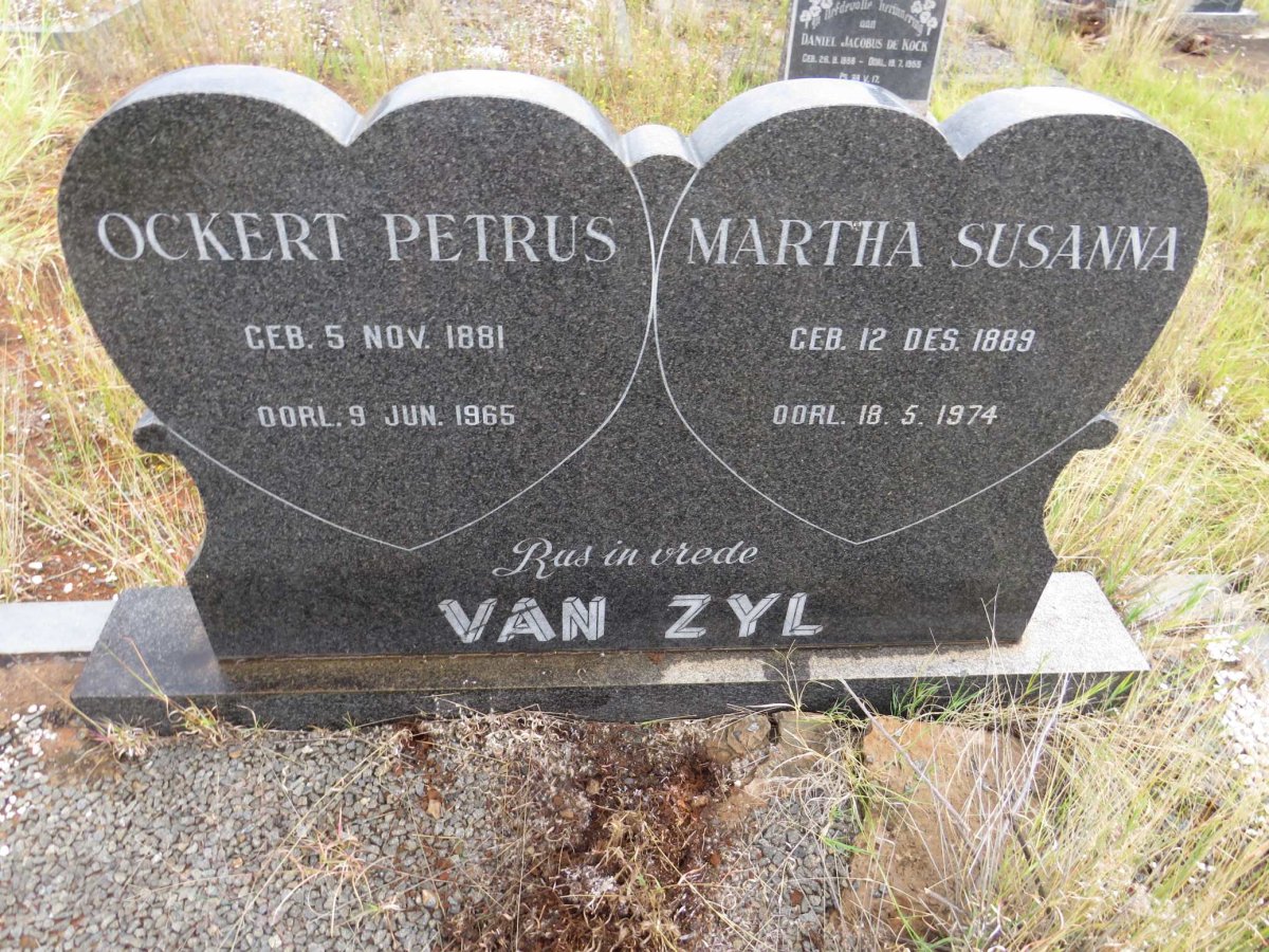 ZYL Ockert Petrus, van 1881-1965 &amp; Martha Susanna 1889-1974