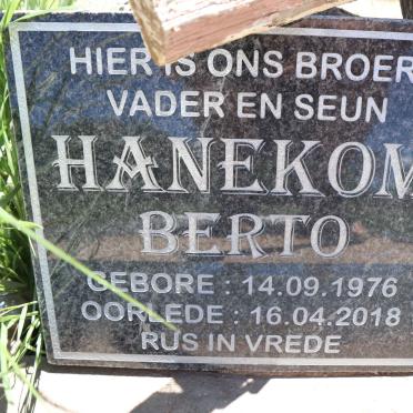 HANEKOM Berto 1976-2018