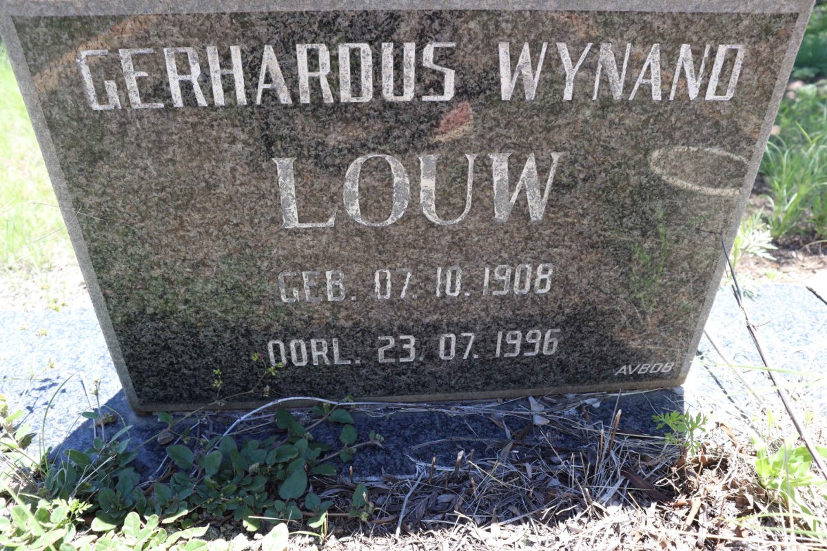 LOUW Gerhardus Wynand 1908-1996 &amp; Martha Maria SMIT 1911-1992