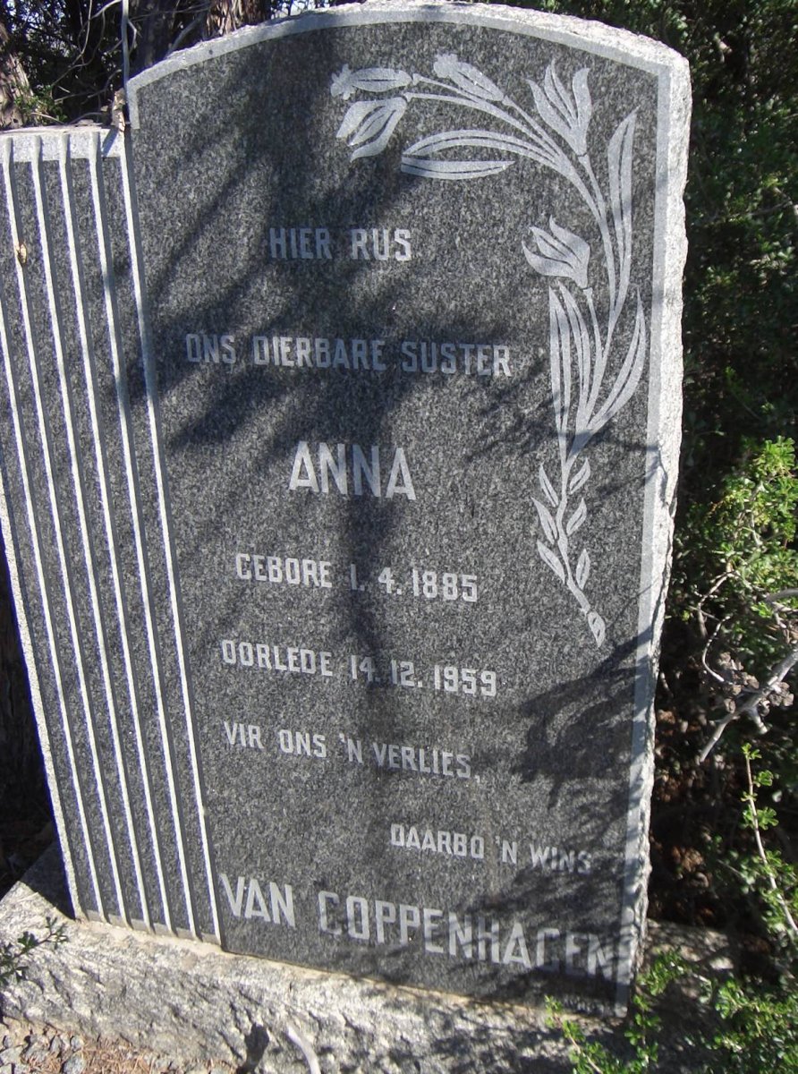COPPENHAGEN Anna, van 1885-1959