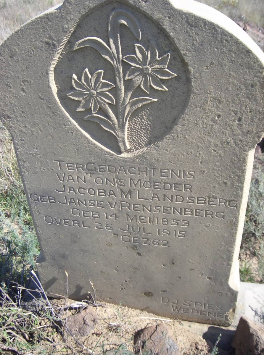 LANDSBERG Jacoba M. nee JANSE V. RENSENBERG 1853-1915