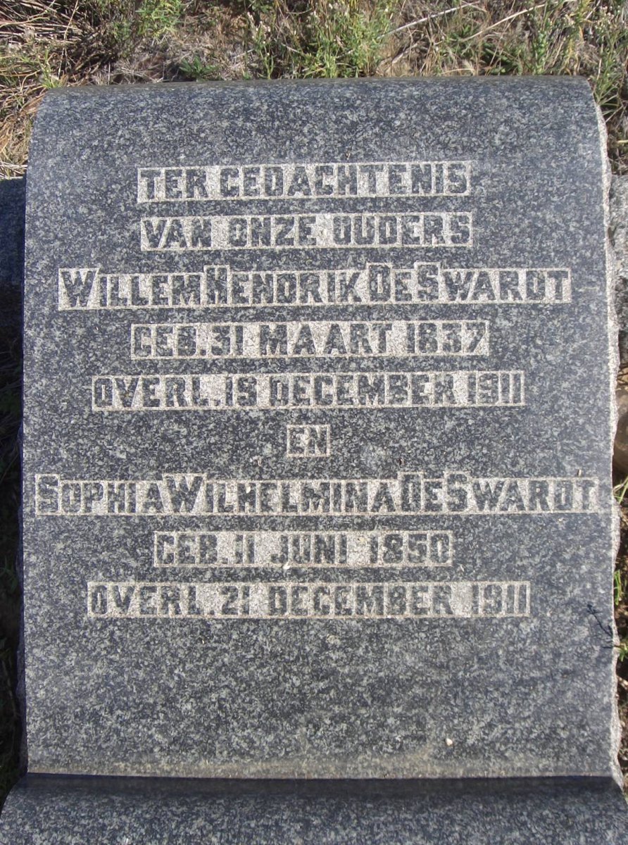 SWARDT Willem Hendrik, de 1837-1911 &amp; Sophia Wilhelmina 1850-1911