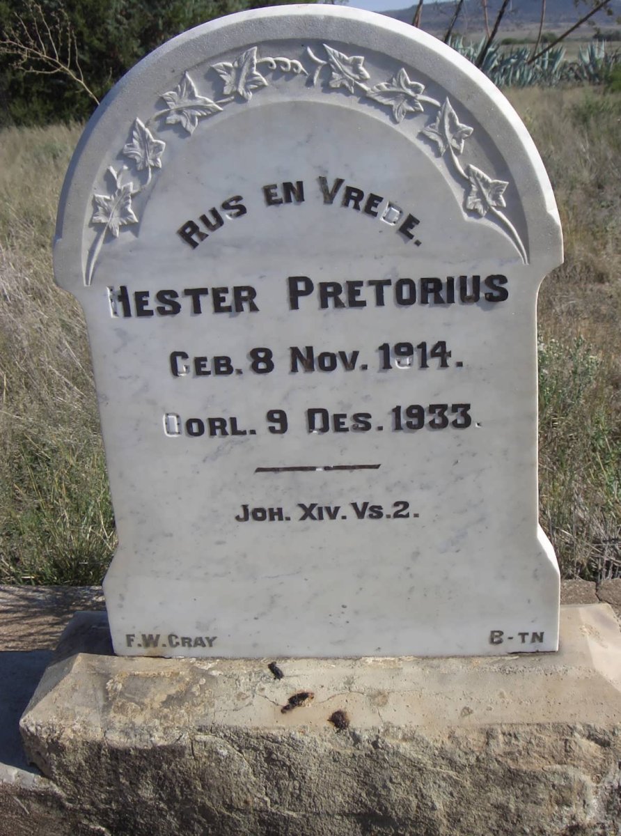 PRETORIUS Hester 1914-1933
