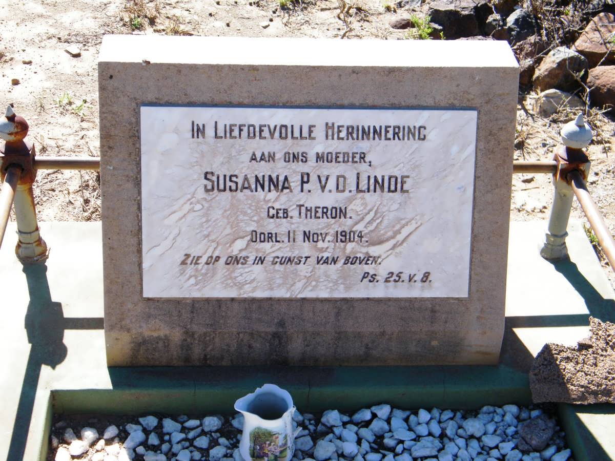 LINDE Susanna P., v.d nee THERON -1904