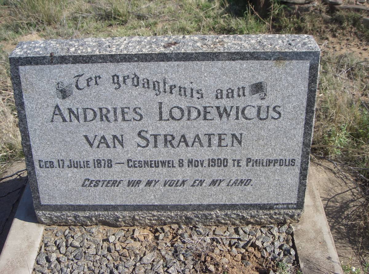 STRAATEN Andries Lodewicus, van 1878-1900