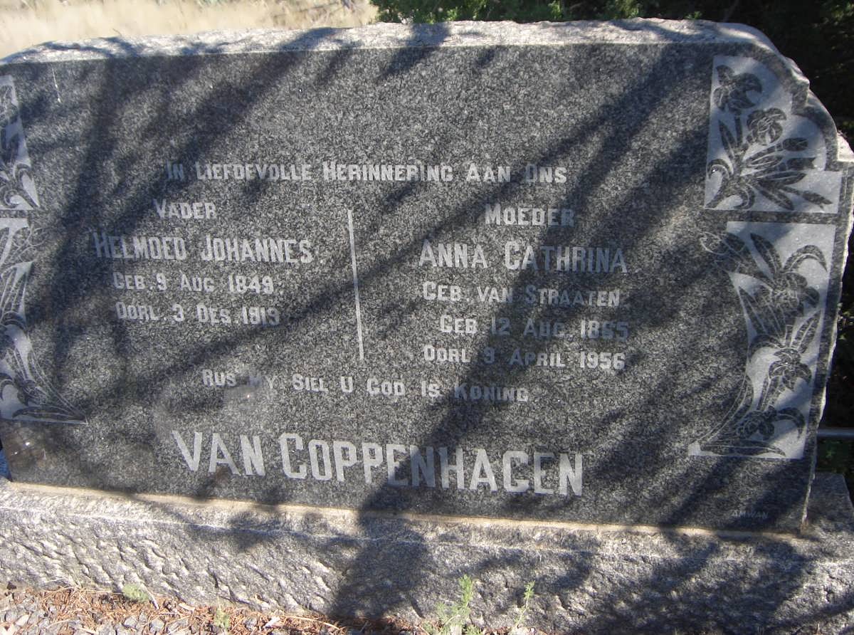 COPPENHAGEN Helmoed Johannes, van 1849-1919 &amp; Anna Cathrina VAN STRAATEN 1865-1956