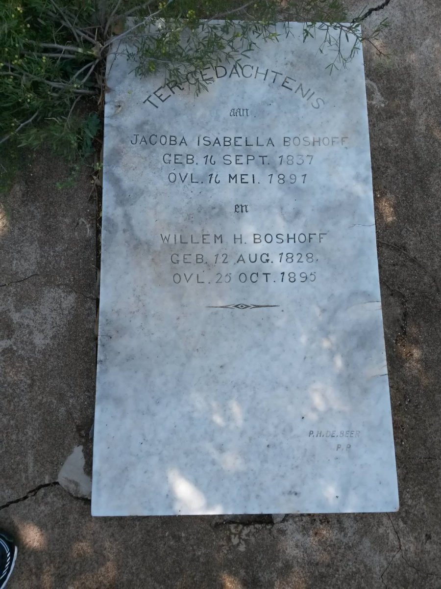 BOSHOFF Willem H. 1828-1895 &amp; Jacoba Isabella 1837-1891