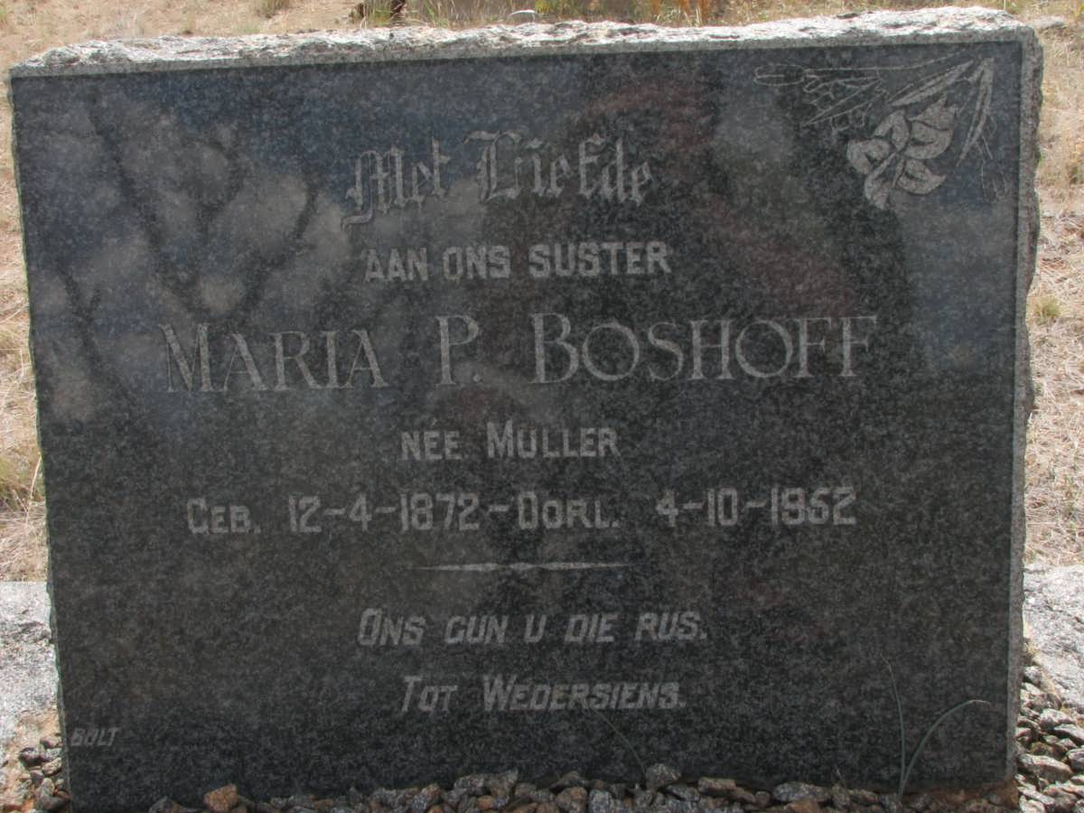 BOSHOFF Maria P. nee MULLER 1872-1952