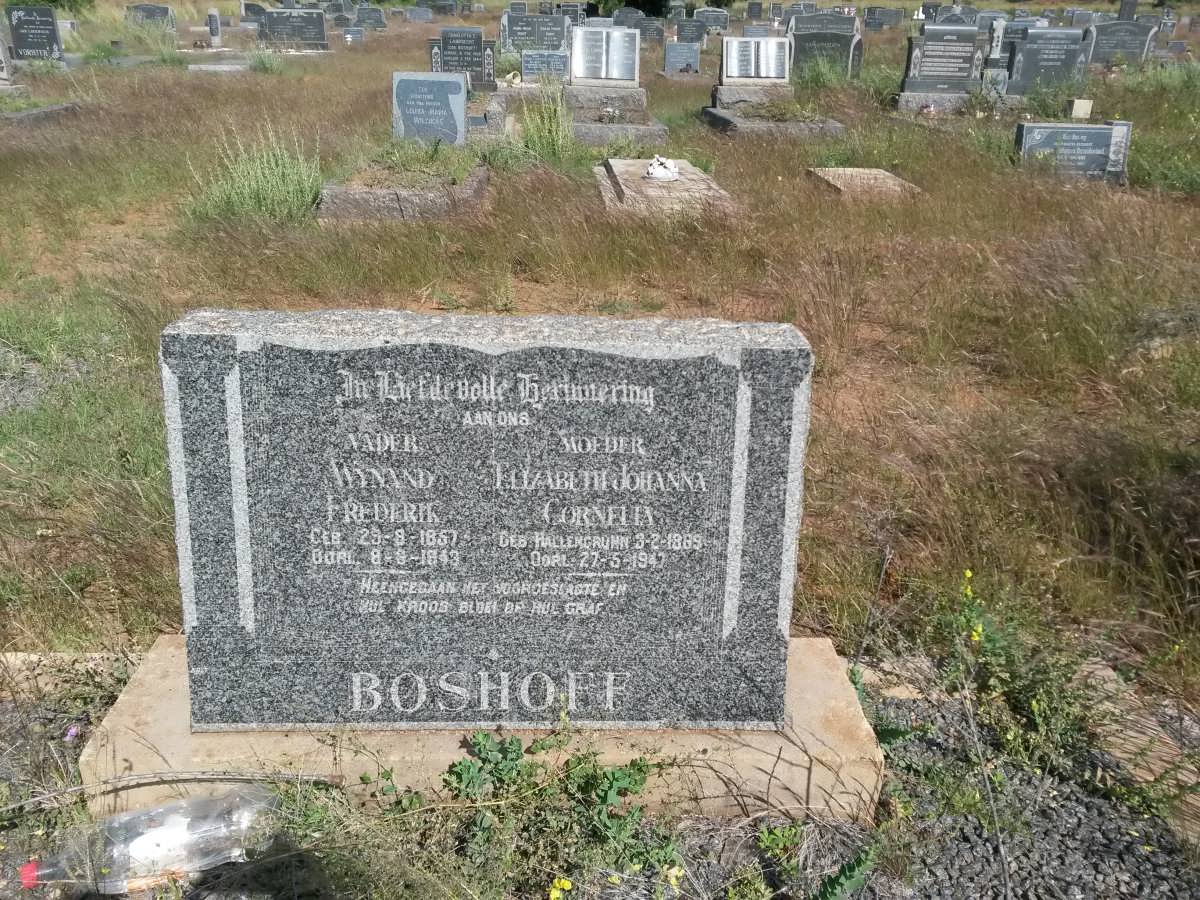 BOSHOFF Wynand Frederik 1887-1943 &amp; Elizabeth Johanna Cornelia HALLENGRUNN 1889-1947