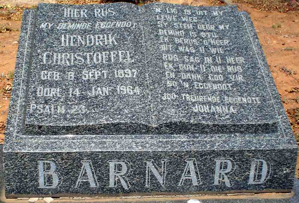 BARNARD Hendrik Christoffel 1897-1964