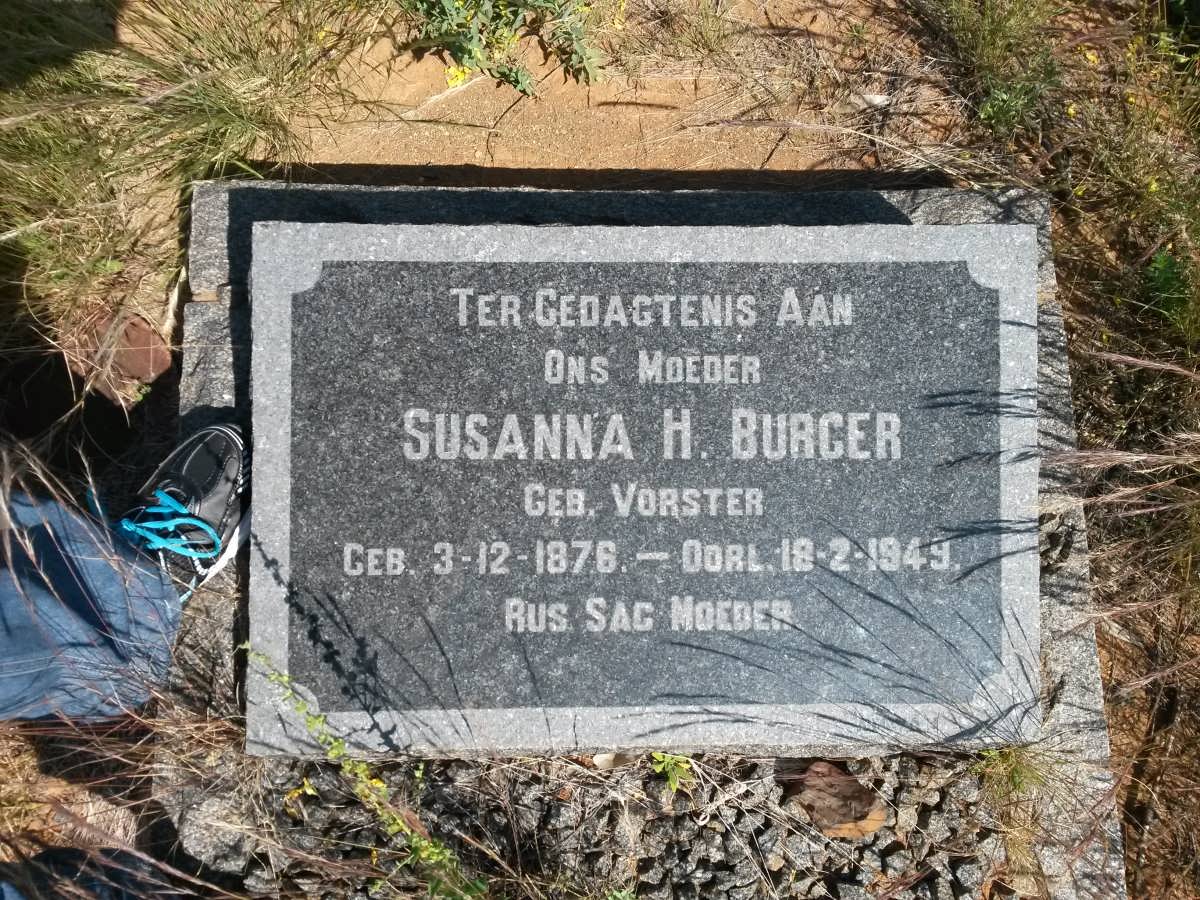 BURGER Susanna H. nee VORSTER 1876-1949