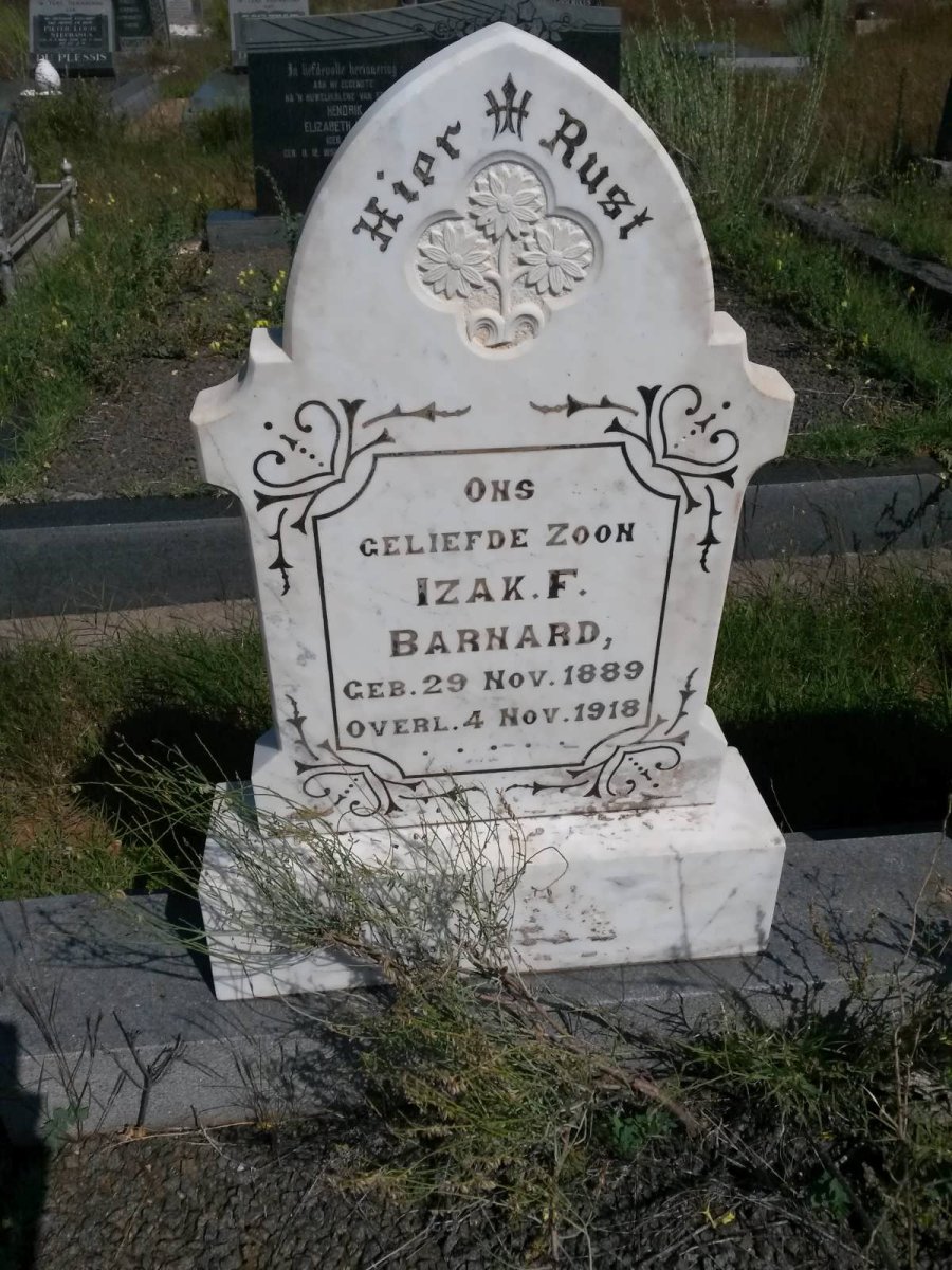 BARNARD Izak F. 1889-1918