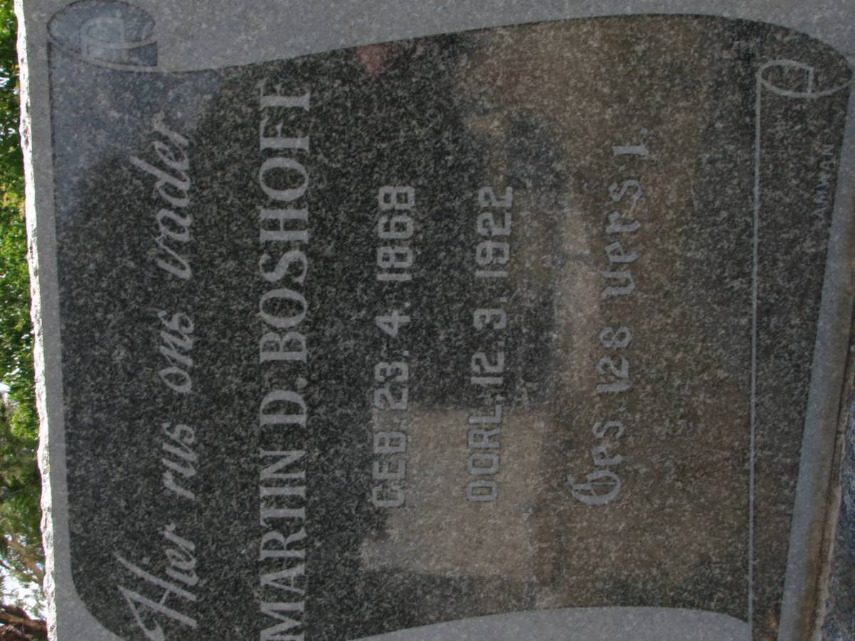 BOSHOFF Martin D. 1868-1922