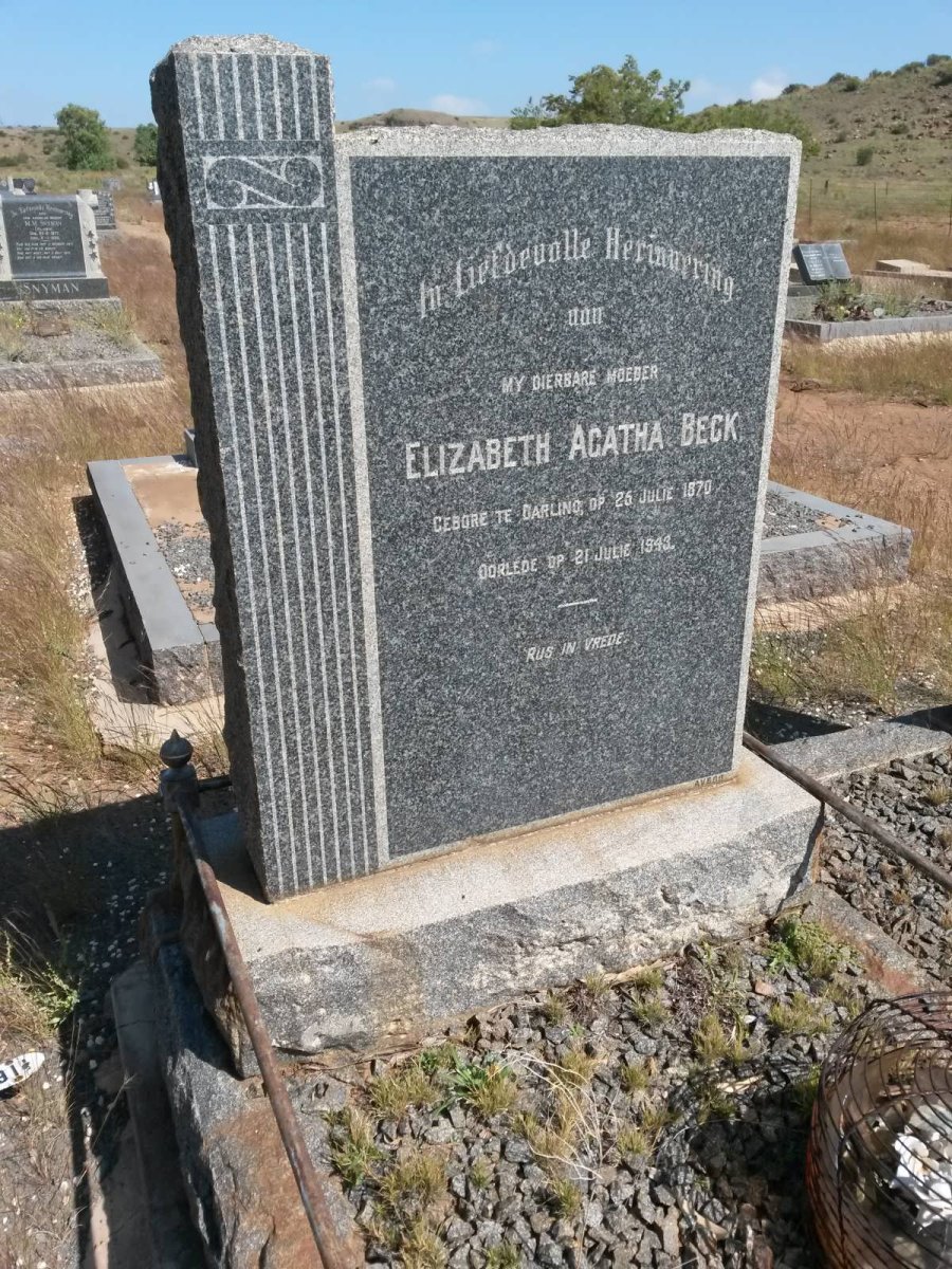 BECK Elizabeth Agatha 1870-1943