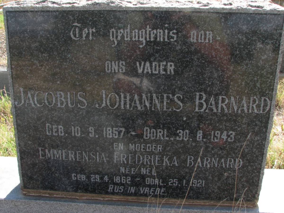 BARNARD Jacobus Johannes 1857-1943 &amp; Emmerensia Fredrieka NEL 1862-1921
