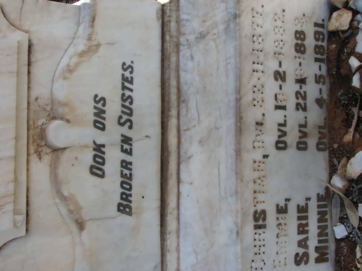 BOSHOFF Christian -1877 :: BOSHOFF Emmie -1882 :: BOSHOFF Sarie -188? :: BOSHOFF Minnie -1891