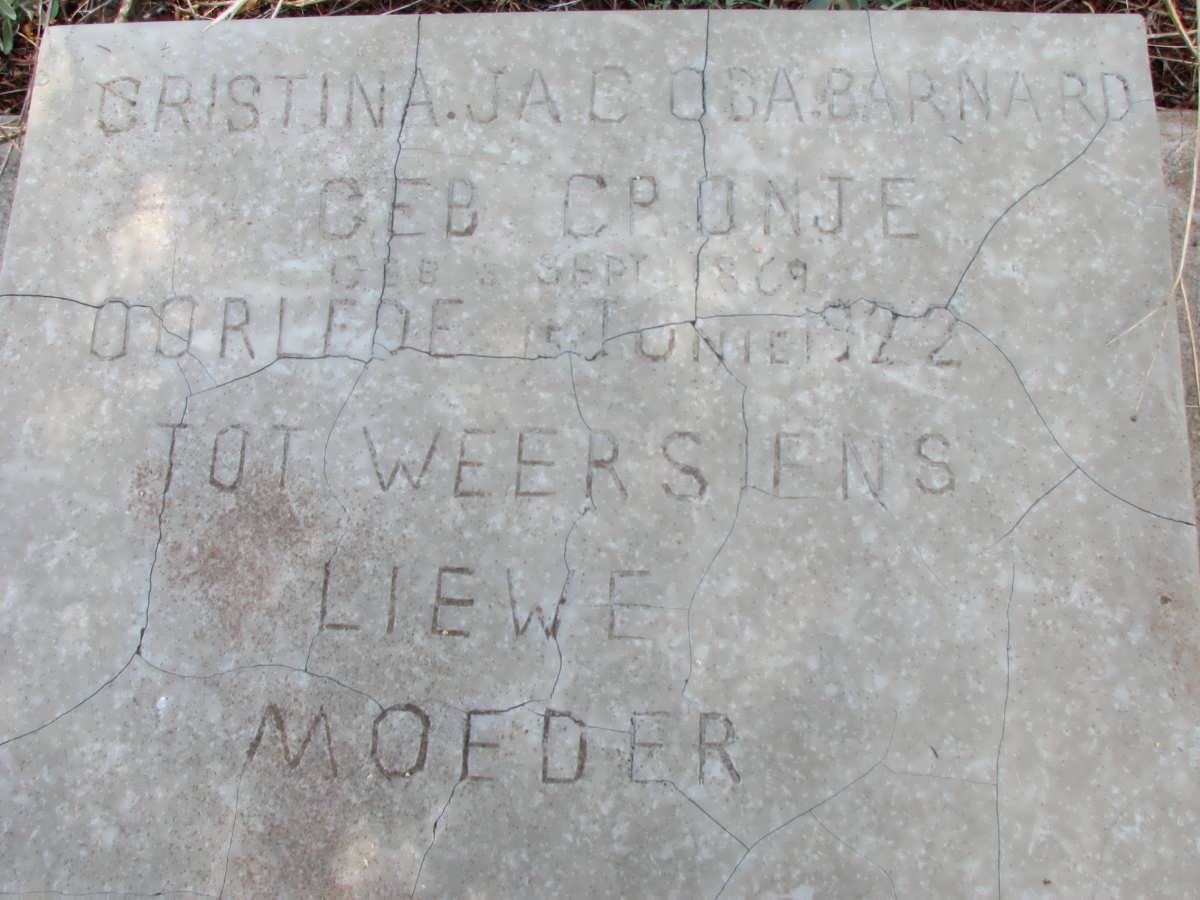 BARNARD Cristina Jacoba nee CRONJE 1869-1922
