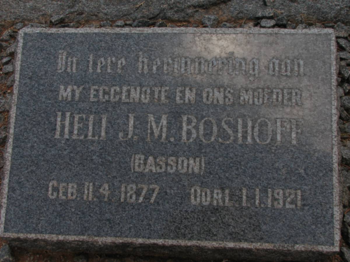 BOSHOFF Heli J.M. nee BASSON 1877-1921
