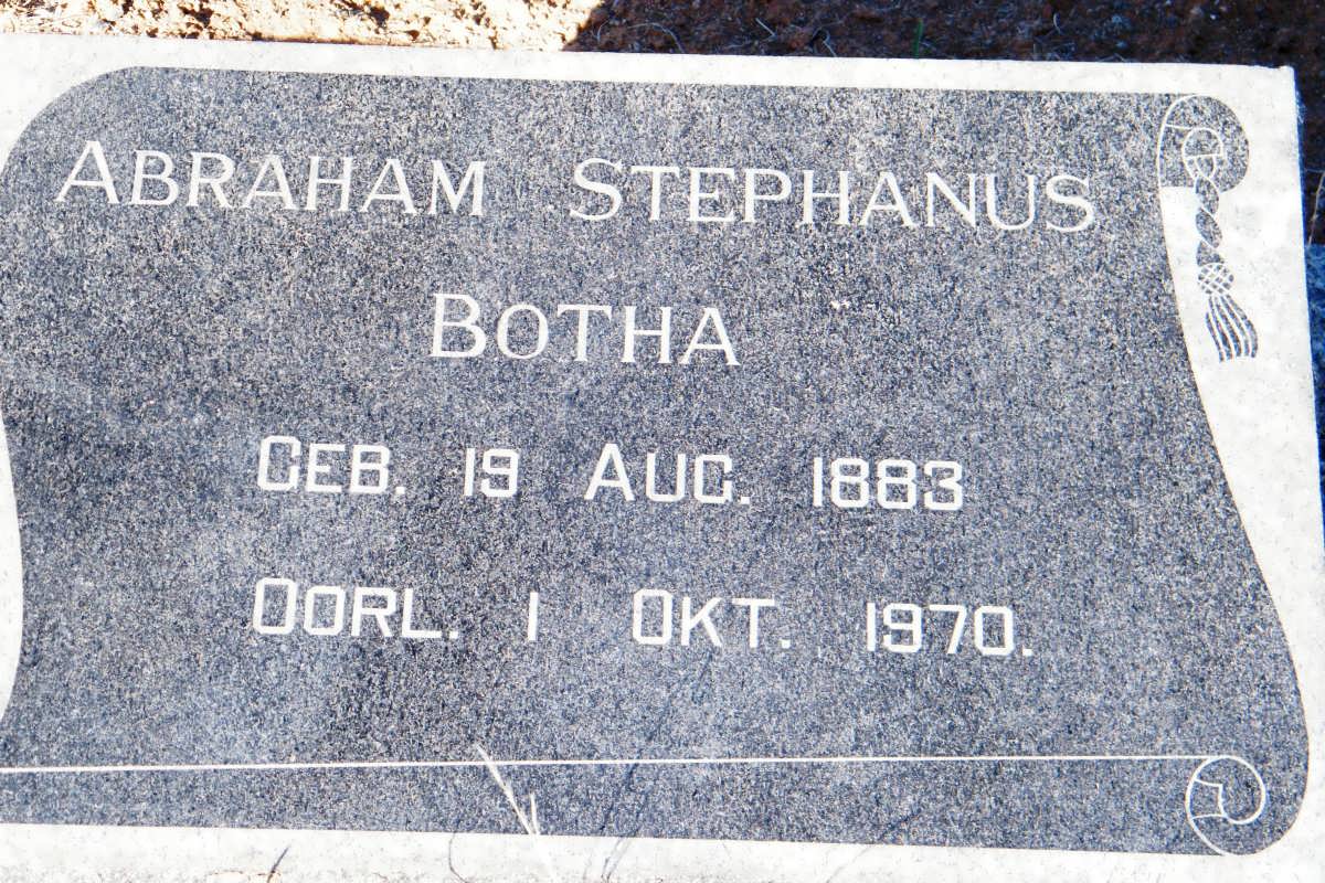 BOTHA Abraham Stephanus 1883-1970 &amp; Johanna Catharina 1887-1952