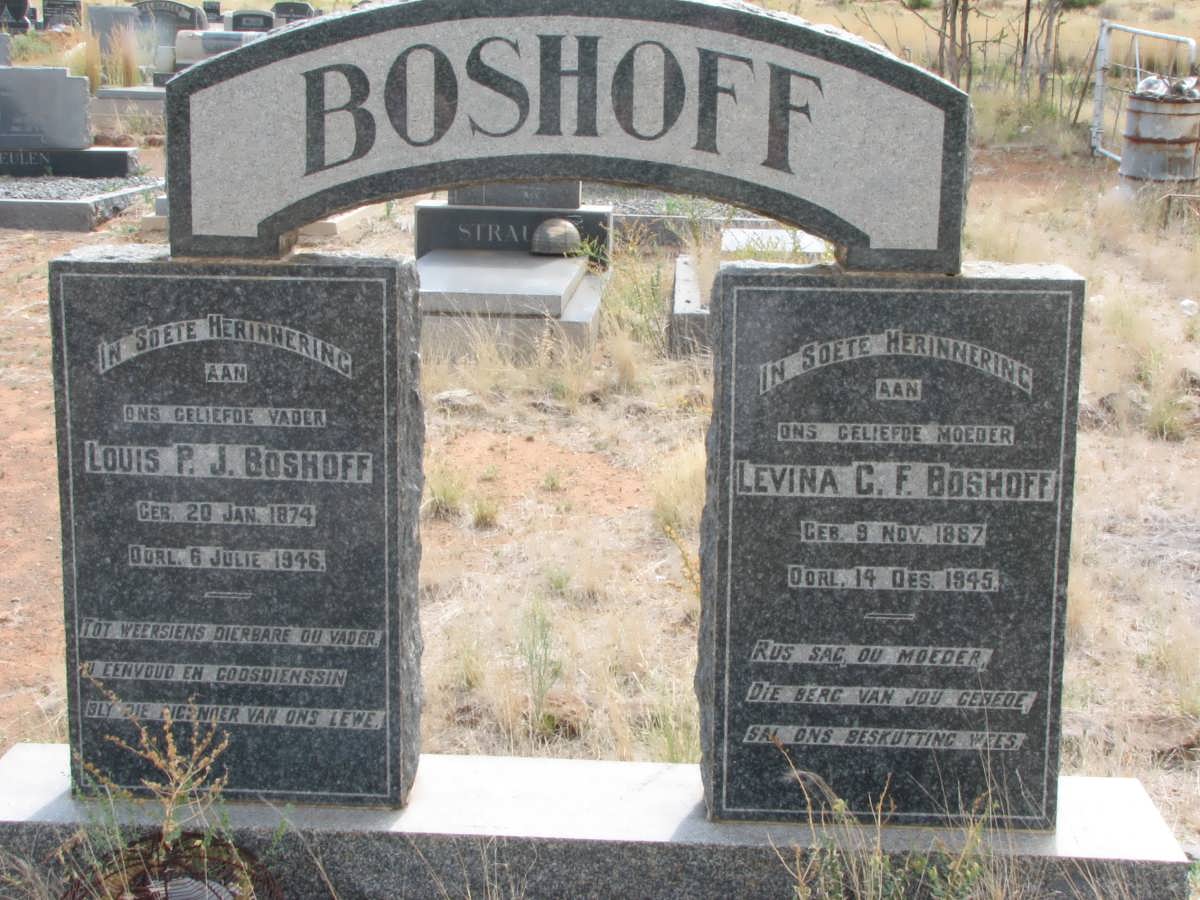 BOSHOFF Louis P.J. 1874-1946 &amp; Levina G.F. 1867-1945
