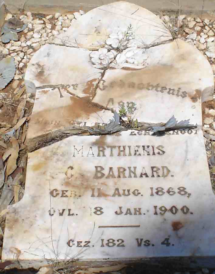 BARNARD Marthienus C. 1868-1900