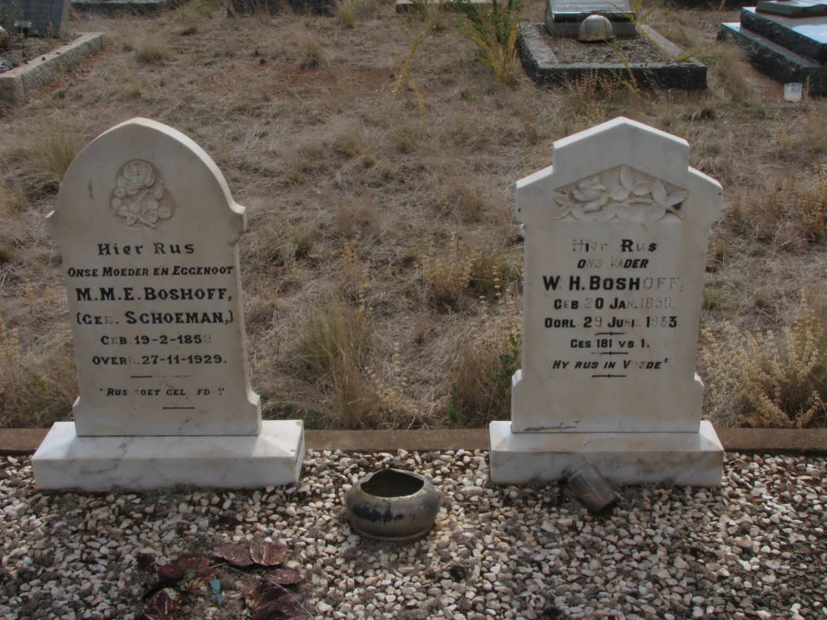 BOSHOFF W.H. 1850-1933 &amp; M.M.E. SCHOEMAN 1853-1929
