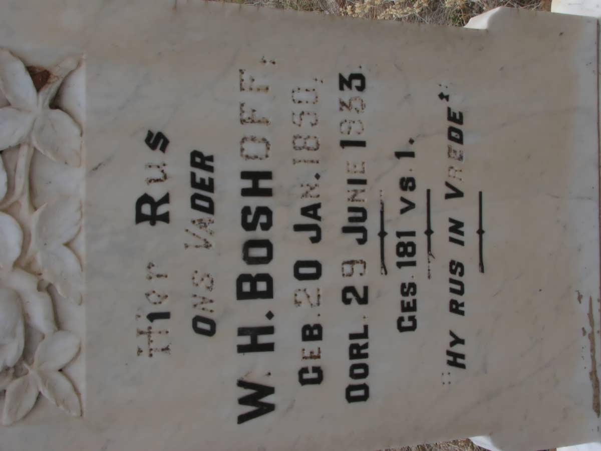 BOSHOFF W.H. 1850-1933