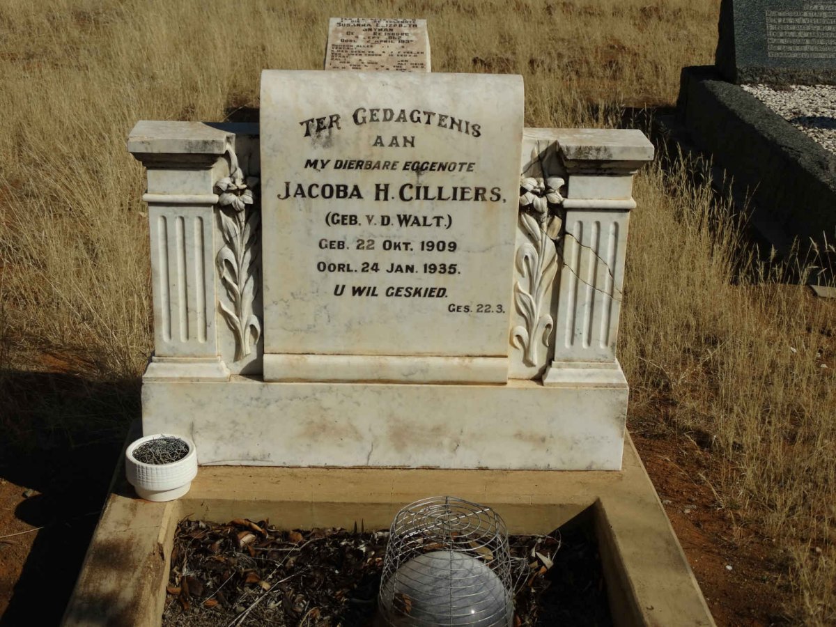 CILLIERS Jacoba H. nee V.D. WALT 1909-1935