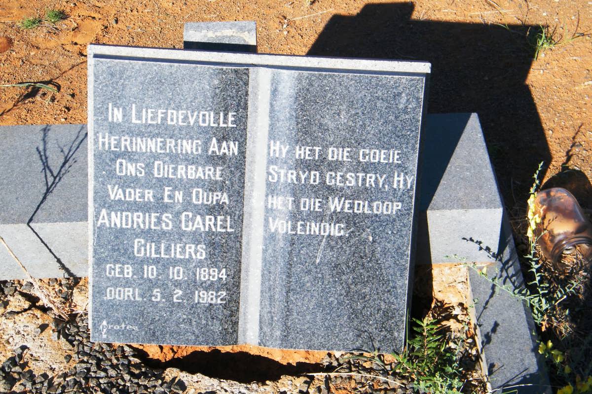CILLIERS Andries Carel 1894-1982