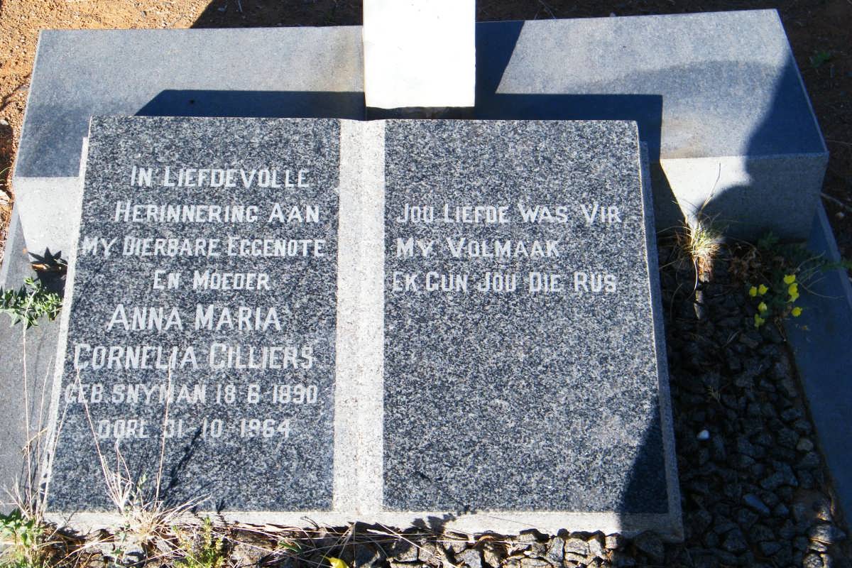 CILLIERS Anna Maria Cornelia nee SNYMAN 1890-1964