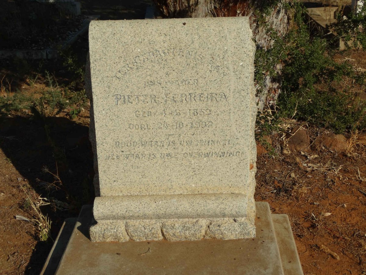 FERREIRA Pieter 1859-1932 &amp; Jacoba Isabella Hendrina BOSHOFF 1863-1930