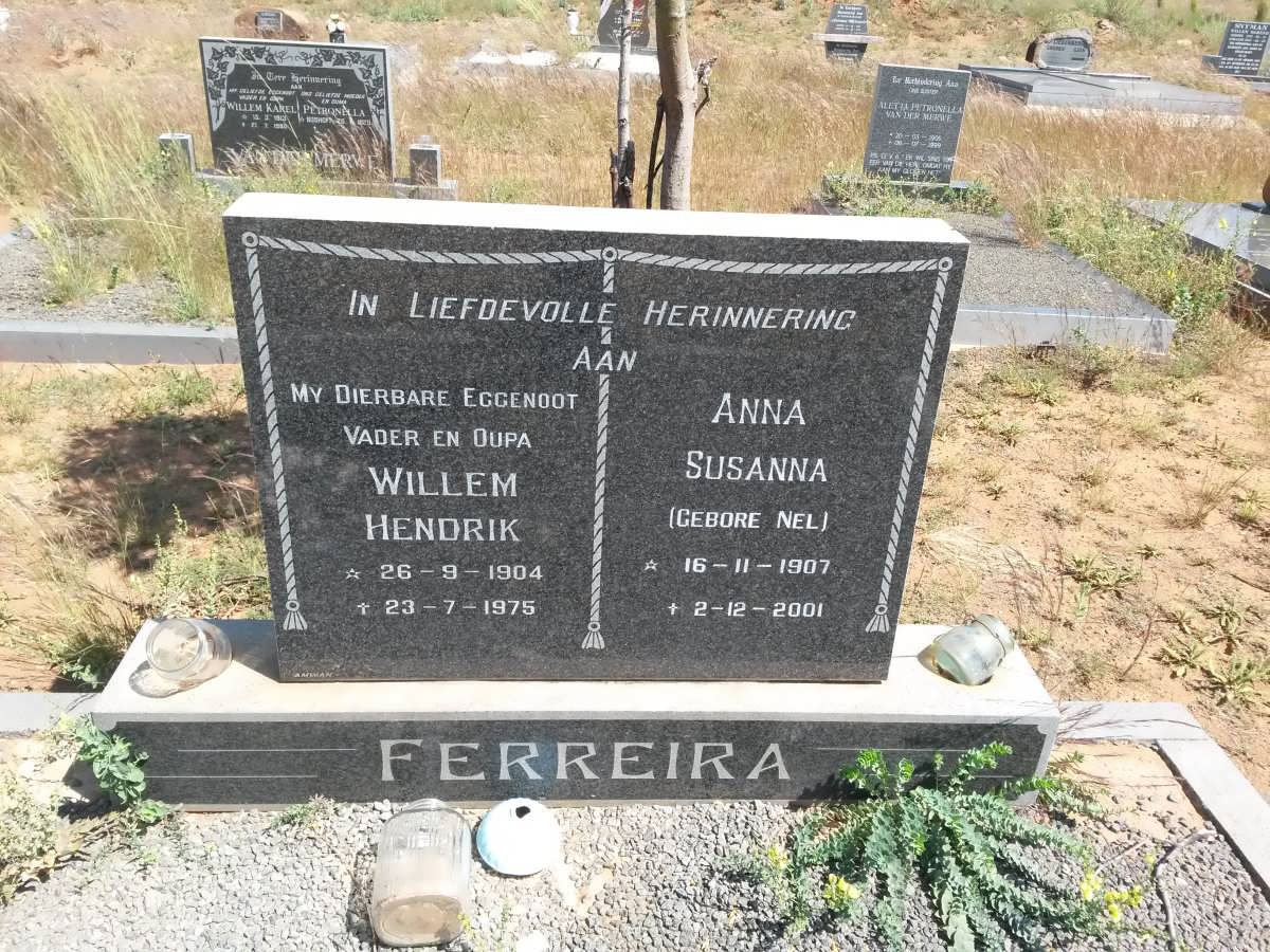 FERREIRA Willem Hendrik 1904-1975 &amp; Anna Susanna NEL 1907-2001