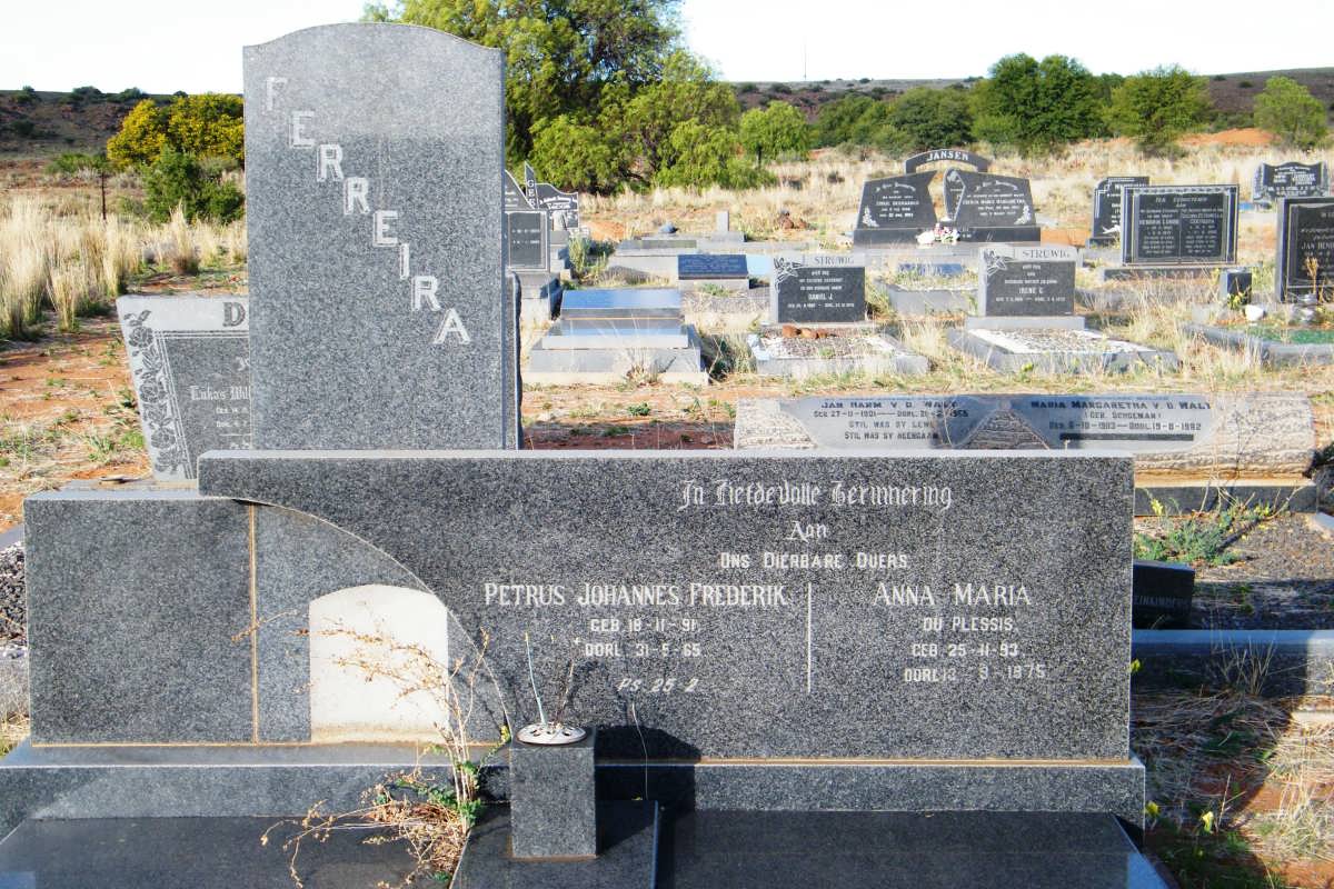 FERREIRA Petrus Johannes Frederik 1891-1965 &amp; Anna Maria DU PLESSIS 1893-1975